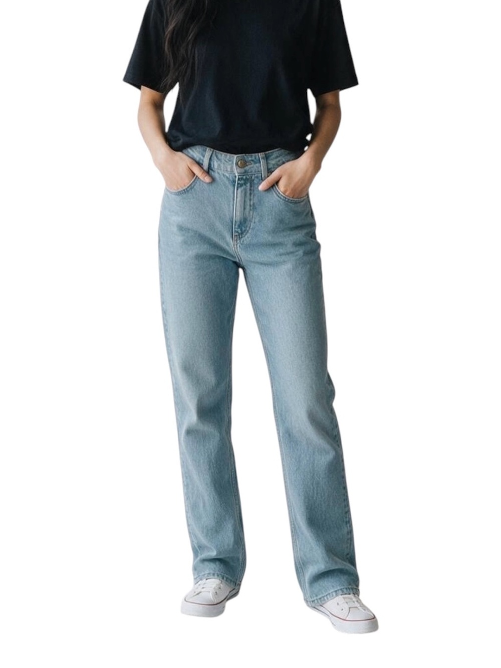 ZARA Women's High Rise Straight Leg Blue Jeans Size 4 31” Inseam